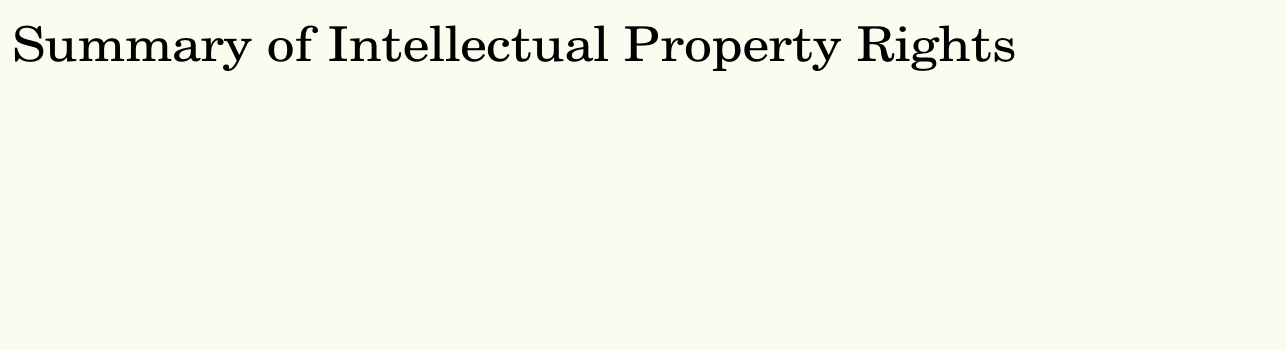 Summary of Intellectual Property Rights